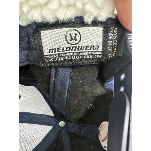 Melonwear Trapper Hat Minnesota Twins MLB Pepsi Blue Plaid Lined Winter Cap - Picture 4 of 8